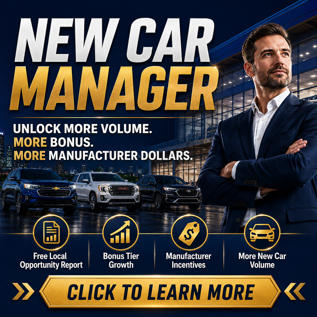New Car Manager opportunity report