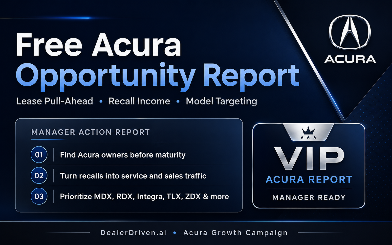 Acura Lease Pull-Ahead and Recall Income report graphic