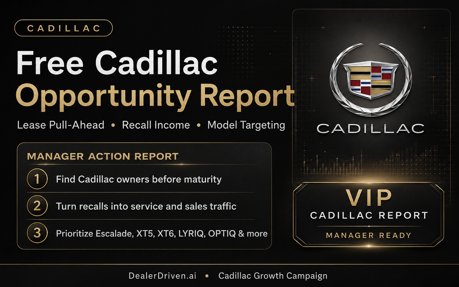 Cadillac Lease Pull-Ahead and Recall Income report graphic