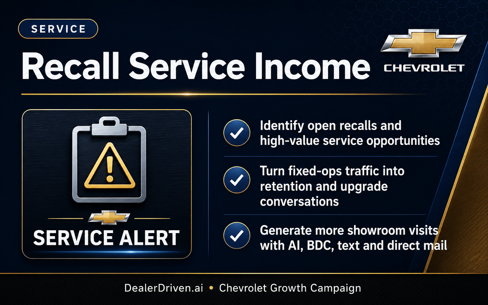 Chevrolet recall and service income graphic