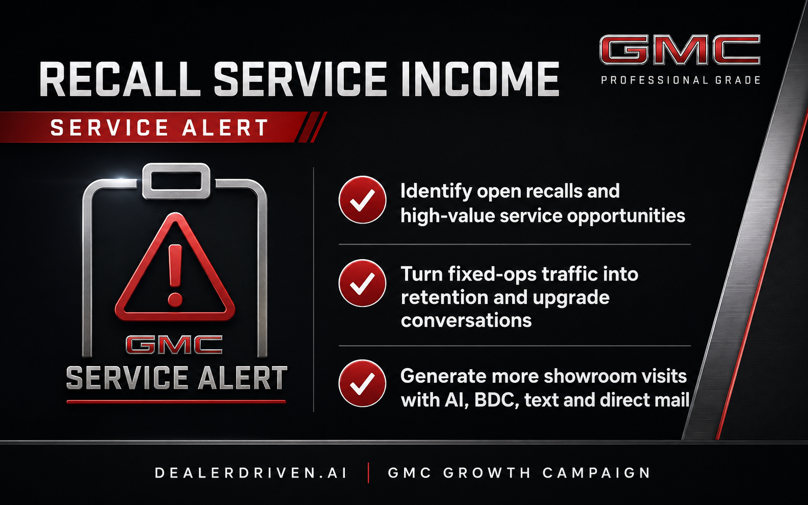 GMC recall and service income graphic