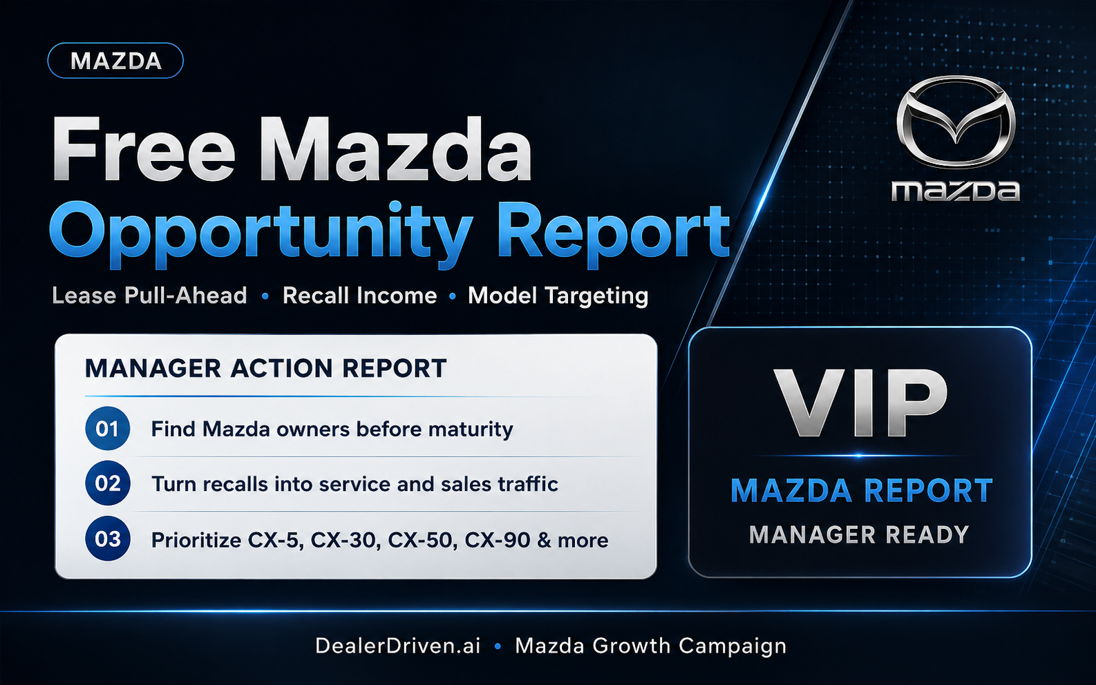 Mazda Lease Pull-Ahead and Recall Income report graphic