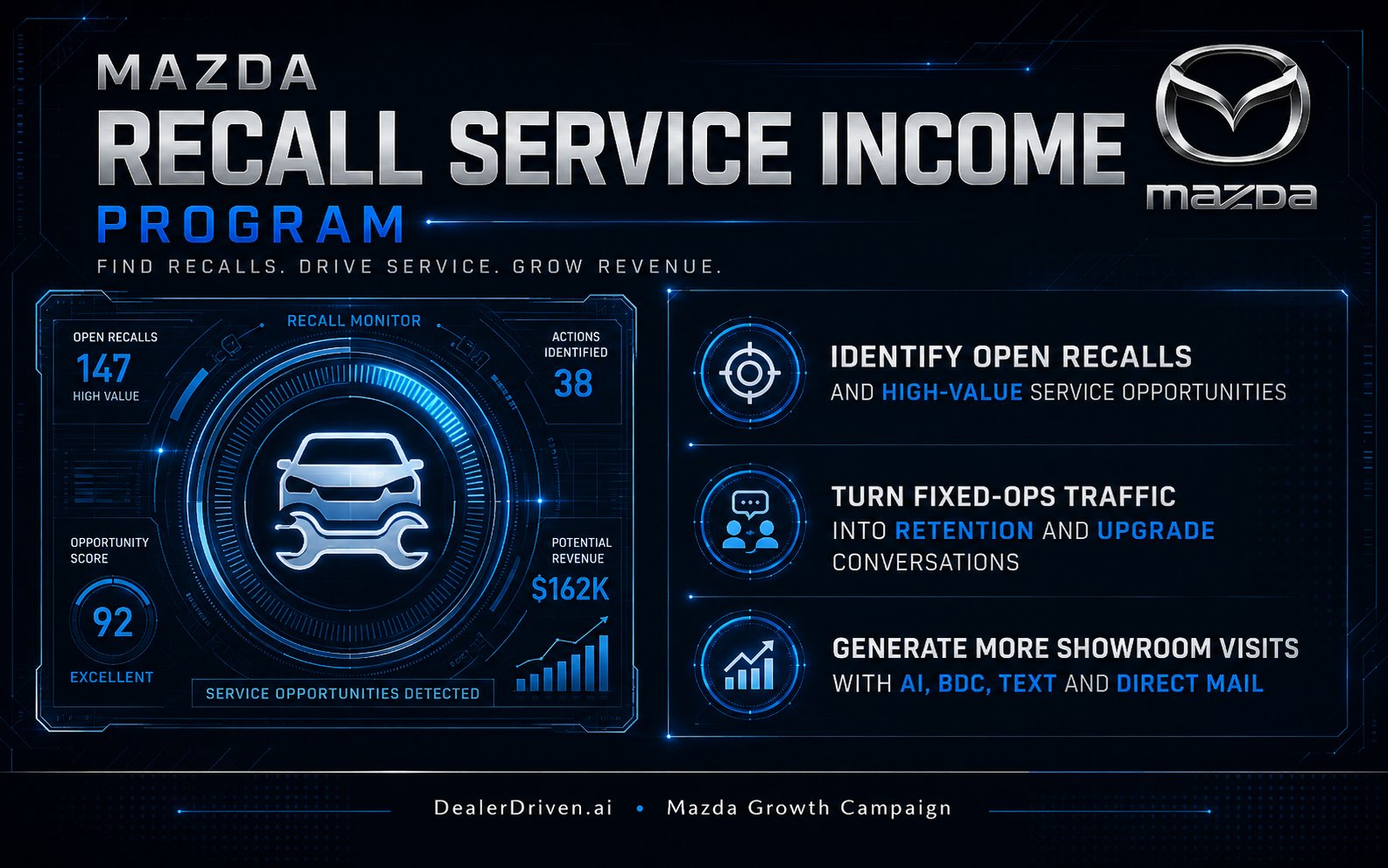 Mazda recall and service income graphic