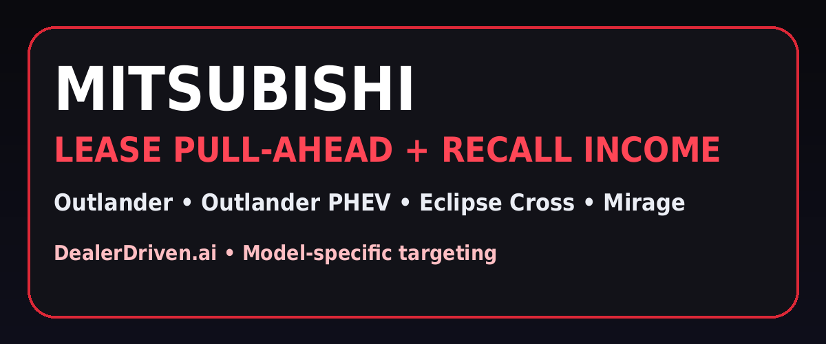 Mitsubishi Lease Pull-Ahead and Recall Income report graphic