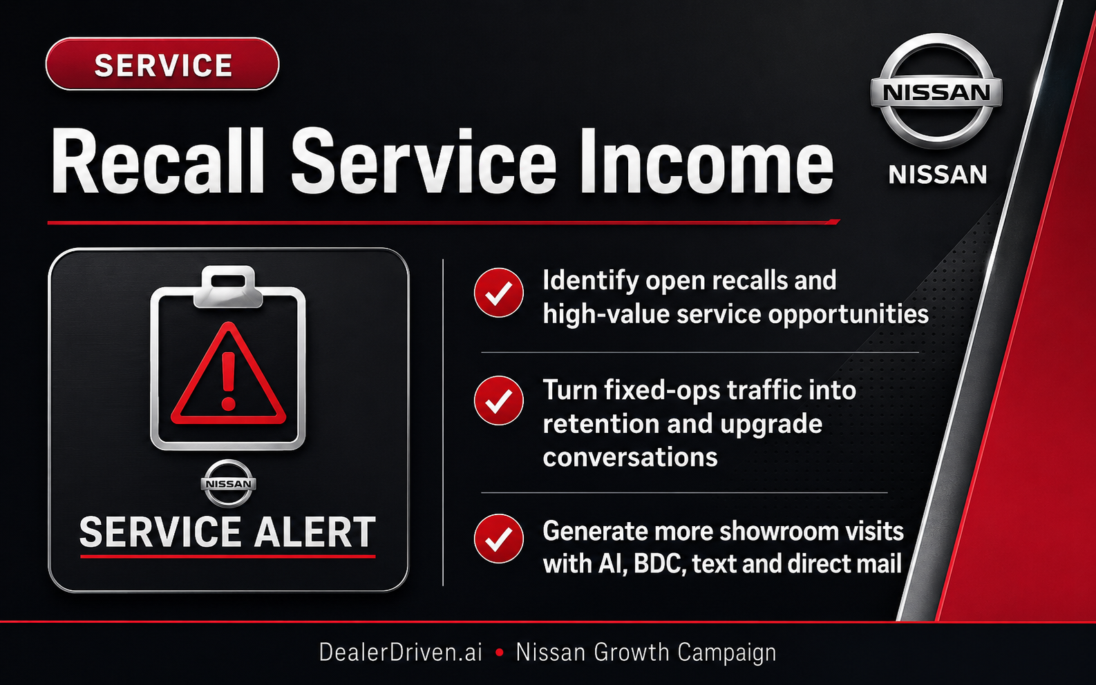 Nissan recall and service income graphic