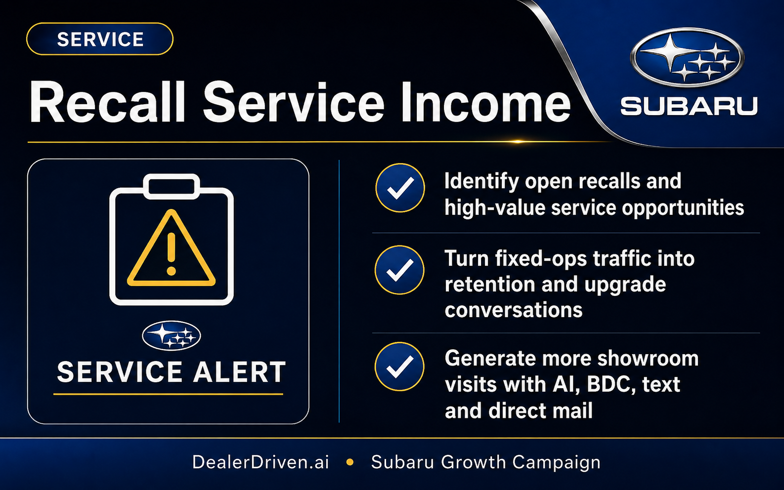 Subaru recall and service income graphic