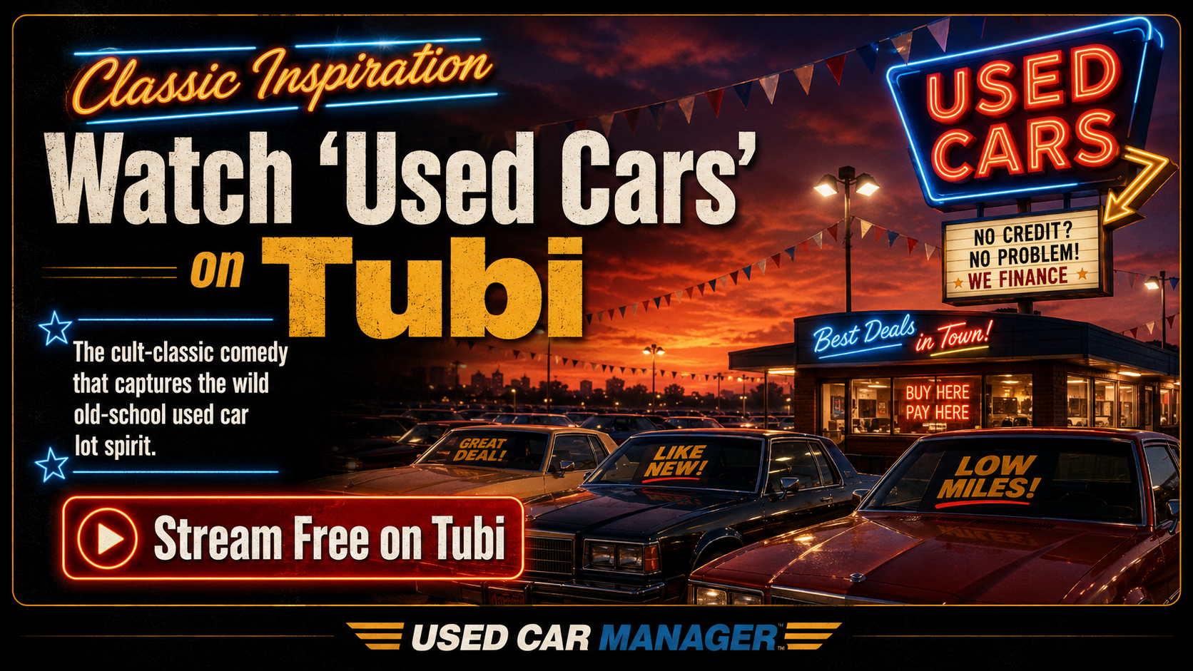 Watch Used Cars on Tubi graphic