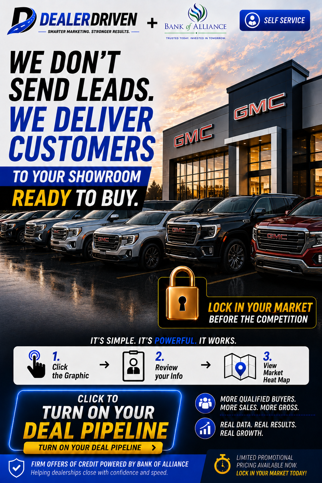 DealerDriven and Bank of Alliance dealership Deal Pipeline campaign example