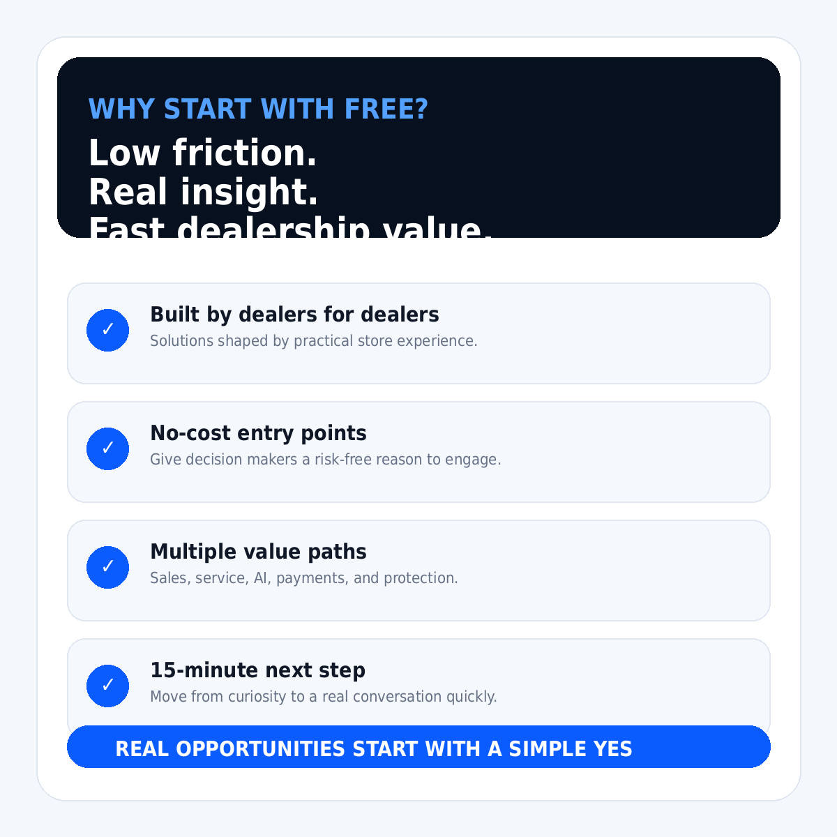 Why start with free dealership services