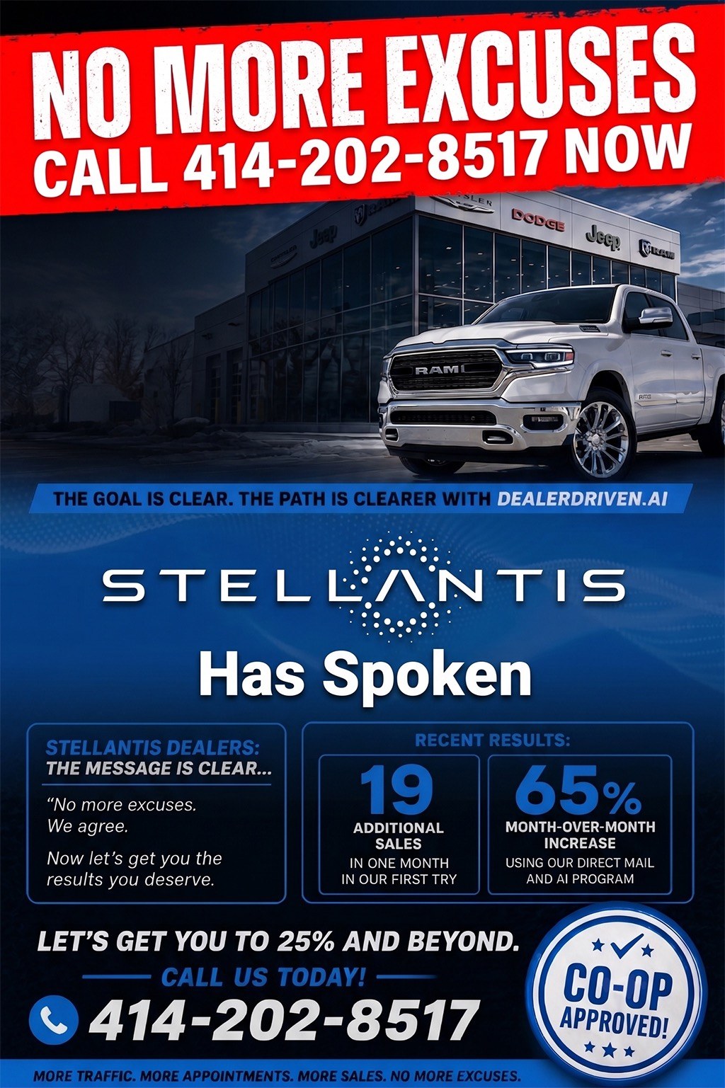 No More Excuses - Stellantis has spoken - DealerDriven.ai CDJR growth campaign