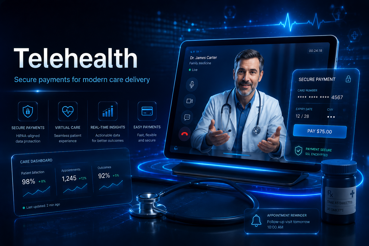 Telehealth merchant services