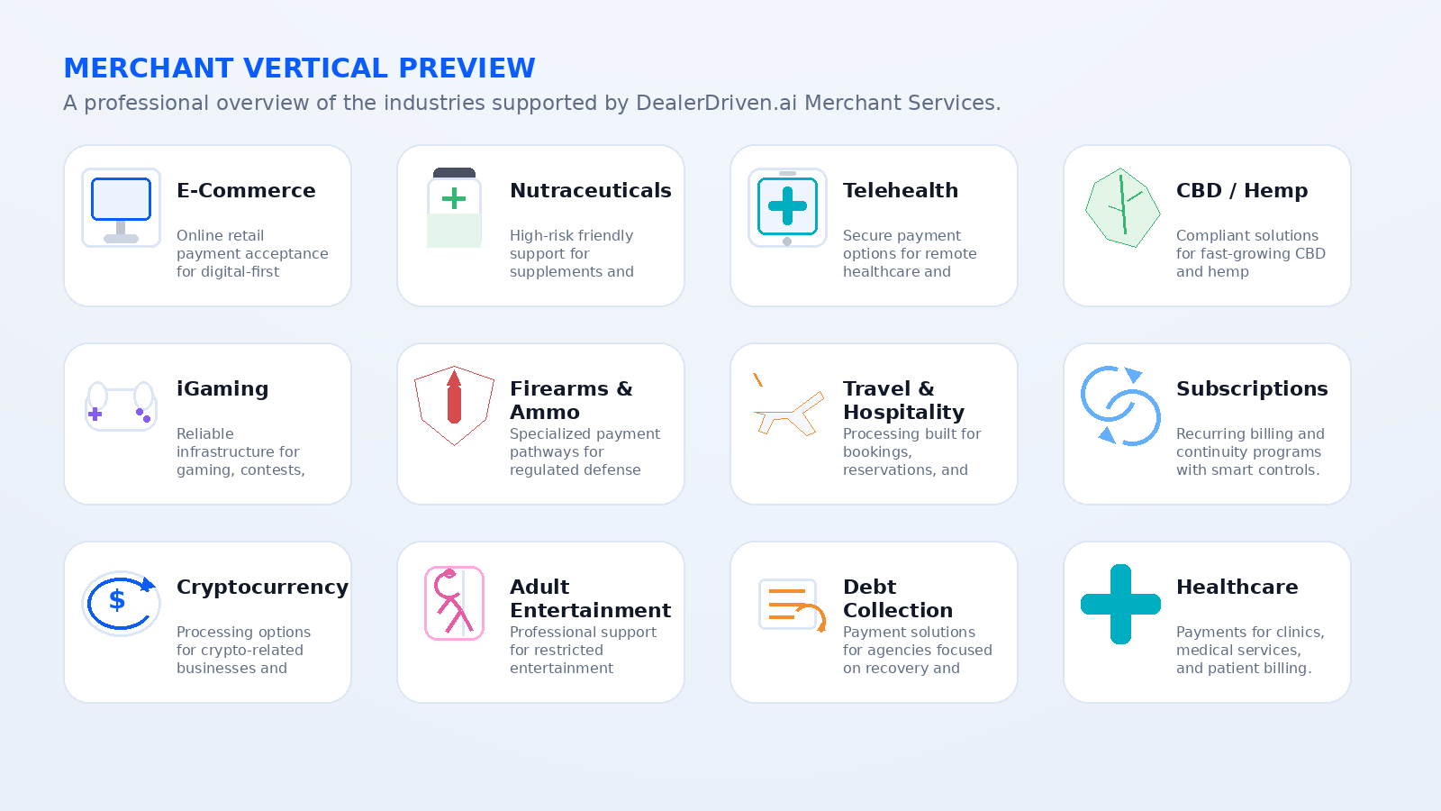 Merchant services vertical overview preview