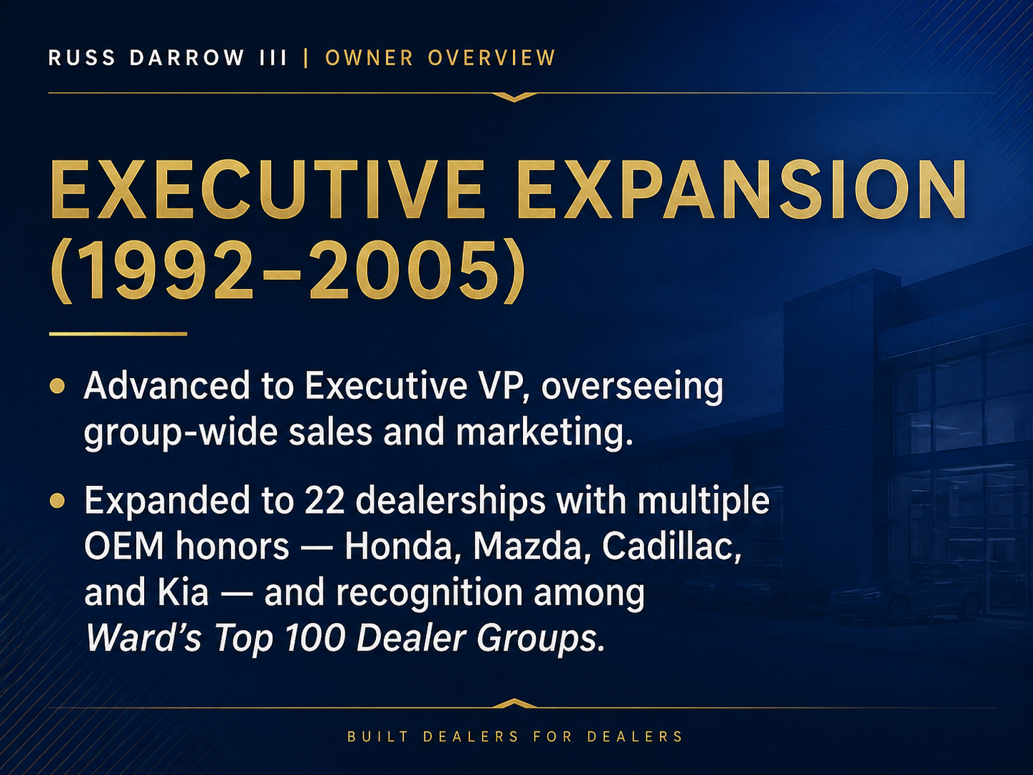 Executive Expansion graphic for Russ Darrow III