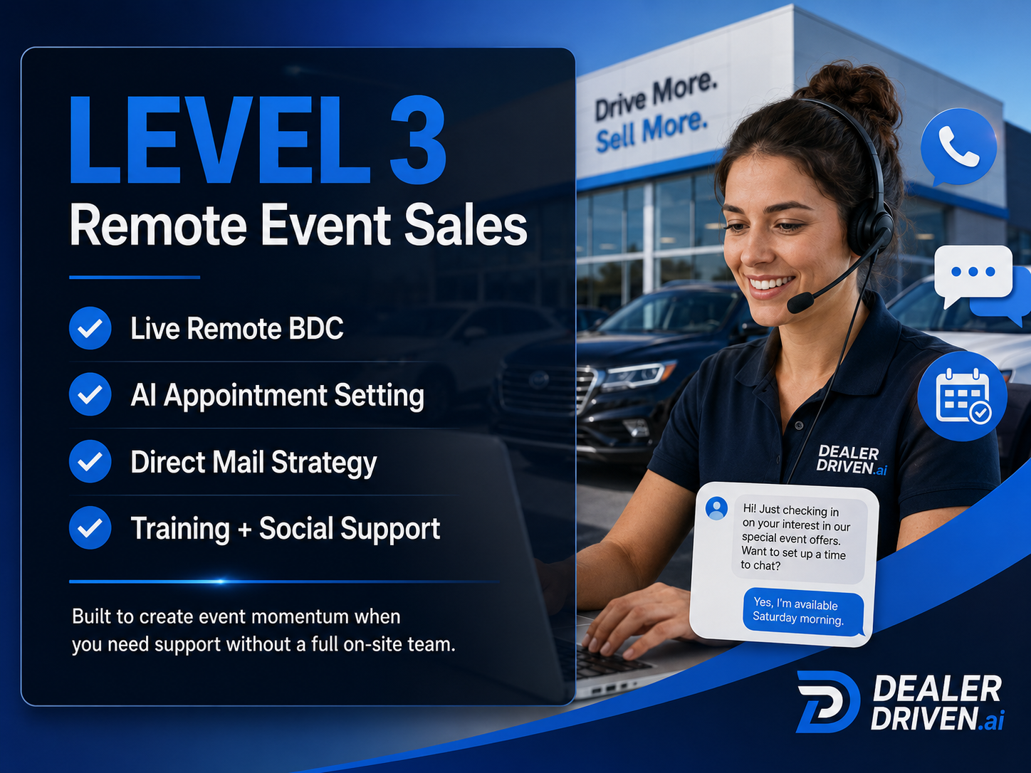 Remote event sales support