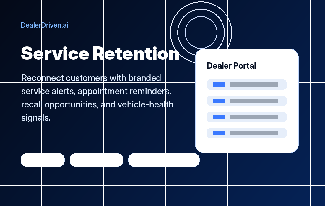 Service retention connected vehicle alerts